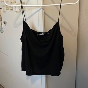 cropped black tank top